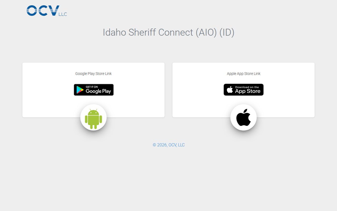 Idaho Sheriff Connect app share page used for the Elmore County jail roster